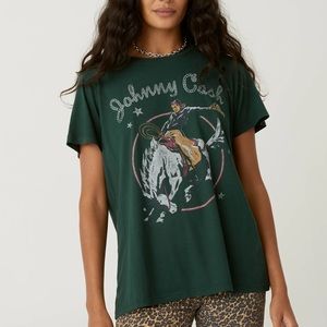 DAYDREAMER NWOT Johnny Cash Rodeo Band Tee Green M